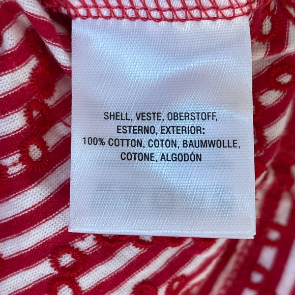 Anthropologie Postmark red embroidered eyelet tee shirt - Picture 6 of 7